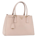 PRADA Galleria Hand Bag Safiano Pink Gold Auth 204365-1
