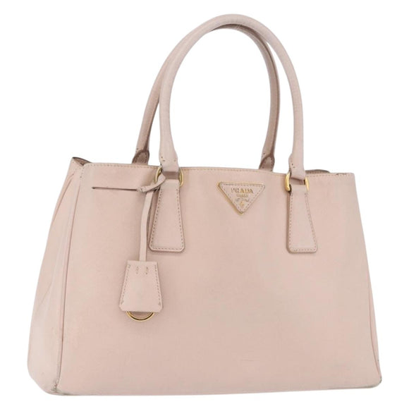 PRADA Galleria Hand Bag Safiano Pink Gold Auth 204365