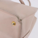 PRADA Galleria Hand Bag Safiano Pink Gold Auth 204365-27