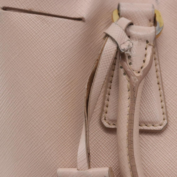 PRADA Galleria Hand Bag Safiano Pink Gold Auth 204365