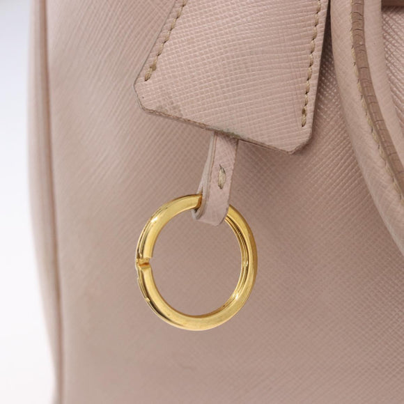 PRADA Galleria Hand Bag Safiano Pink Gold Auth 204365