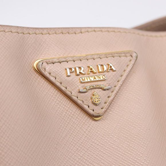 PRADA Galleria Hand Bag Safiano Pink Gold Auth 204365