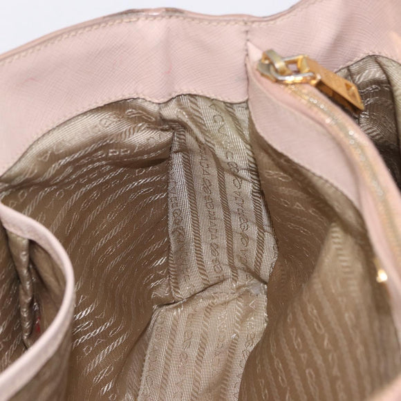 PRADA Galleria Hand Bag Safiano Pink Gold Auth 204365