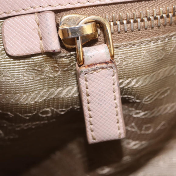 PRADA Galleria Hand Bag Safiano Pink Gold Auth 204365