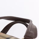 Burberrys Nova Check Boston Bag Canvas Beige Gold Auth 204367-15
