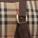 Burberrys Nova Check Boston Bag Canvas Beige Gold Auth 204367-17