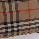 Burberrys Nova Check Boston Bag Canvas Beige Gold Auth 204367-8