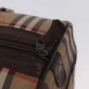 Burberrys Nova Check Boston Bag Canvas Beige Gold Auth 204367-23
