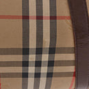Burberrys Nova Check Boston Bag Canvas Beige Gold Auth 204367-4