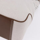 BURBERRY Blue Label Chain Tote Bag Canvas White Silver Auth 204369-19