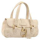 BALLY Tote Bag Leather Ivory Gold Auth 204370A-1