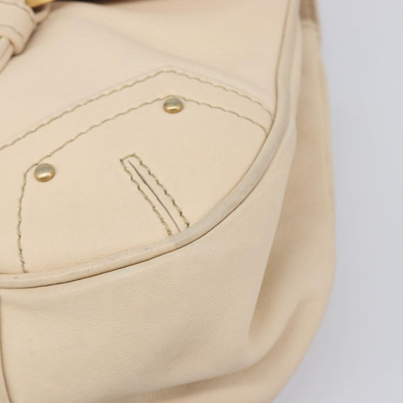BALLY Tote Bag Leather Ivory Gold Auth 204370A