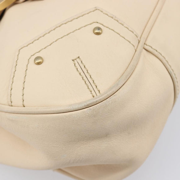 BALLY Tote Bag Leather Ivory Gold Auth 204370A