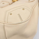 BALLY Tote Bag Leather Ivory Gold Auth 204370A-15