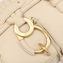 BALLY Tote Bag Leather Ivory Gold Auth 204370A-19