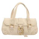 BALLY Tote Bag Leather Ivory Gold Auth 204370A-13