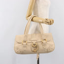 BALLY Tote Bag Leather Ivory Gold Auth 204370A-26