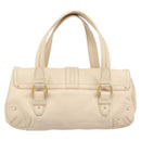 BALLY Tote Bag Leather Ivory Gold Auth 204370A-2