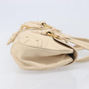 BALLY Tote Bag Leather Ivory Gold Auth 204370A-3