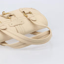 BALLY Tote Bag Leather Ivory Gold Auth 204370A-7