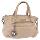 Miu Miu Hand Bag Leather 2way Pink Silver Auth 204371A-1
