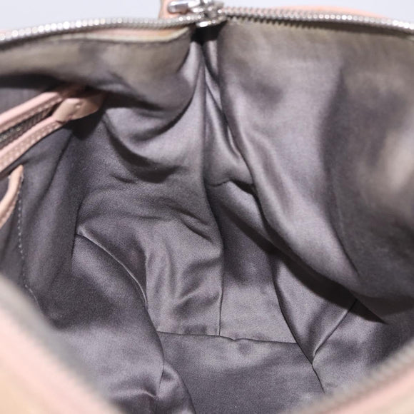 Miu Miu Hand Bag Leather 2way Pink Silver Auth 204371A