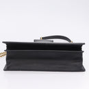 Salvatore Ferragamo Gancini Chain Shoulder Bag Leather Black Gold Auth 204374A-6