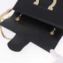 Salvatore Ferragamo Gancini Chain Shoulder Bag Leather Black Gold Auth 204374A-21