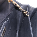 Salvatore Ferragamo Gancini Chain Shoulder Bag Leather Black Gold Auth 204374A-24
