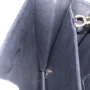 Salvatore Ferragamo Gancini Chain Shoulder Bag Leather Black Gold Auth 204374A-27