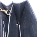 Salvatore Ferragamo Gancini Chain Shoulder Bag Leather Black Gold Auth 204374A-28