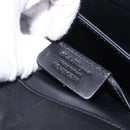 Salvatore Ferragamo Gancini Chain Shoulder Bag Leather Black Gold Auth 204374A-11