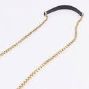 Salvatore Ferragamo Gancini Chain Shoulder Bag Leather Black Gold Auth 204374A-15