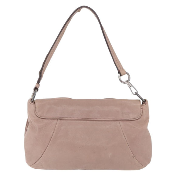 SAINT LAURENT Naja Shoulder Bag Leather Pink Silver Auth 204375