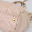 Miu Miu Hand Bag Vitellolux 2way Pink Gold Auth 204377A-16