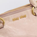 Miu Miu Hand Bag Vitellolux 2way Pink Gold Auth 204377A-18