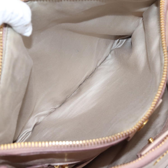Miu Miu Hand Bag Vitellolux 2way Pink Gold Auth 204377A