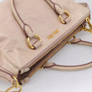 Miu Miu Hand Bag Vitellolux 2way Pink Gold Auth 204377A-6