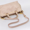 Miu Miu Hand Bag Vitellolux 2way Pink Gold Auth 204377A-9