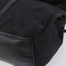 PRADA Hand Bag Nylon Leather Black Silver Auth 204382A-14
