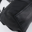 PRADA Hand Bag Nylon Leather Black Silver Auth 204382A-17