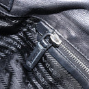 PRADA Hand Bag Nylon Leather Black Silver Auth 204382A-22