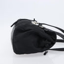 PRADA Hand Bag Nylon Leather Black Silver Auth 204382A-4
