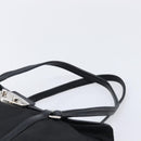 PRADA Hand Bag Nylon Leather Black Silver Auth 204382A-8