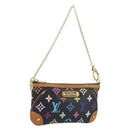 LOUIS VUITTON Monogram Multicolor Pochette Mila MM Black M60097 LV Auth 204383V-1