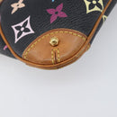 LOUIS VUITTON Monogram Multicolor Pochette Mila MM Black M60097 LV Auth 204383V-14