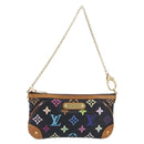 LOUIS VUITTON Monogram Multicolor Pochette Mila MM Black M60097 LV Auth 204383V-13