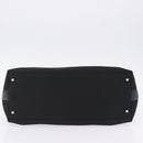Salvatore Ferragamo Gancini Tote Bag Canvas Black Silver Auth 204386-6