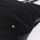 Salvatore Ferragamo Gancini Tote Bag Canvas Black Silver Auth 204386-18