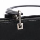 Salvatore Ferragamo Gancini Tote Bag Canvas Black Silver Auth 204386-19